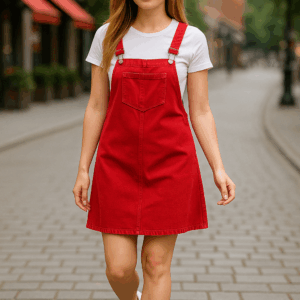 Sarafan denim Dana rosu