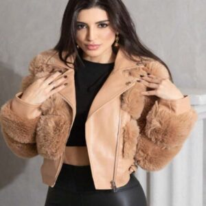 Geaca dama cu blanita Misha bej