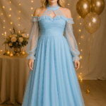 Rochia dama din tulle Amira baby blue