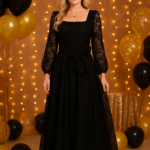 Rochie dama cu dantela Ioana negru