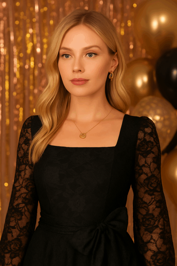 Rochie dama cu dantela Ioana negru