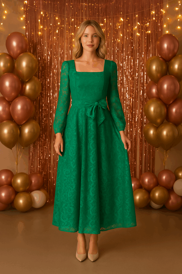 Rochie dama cu dantela Ioana verde