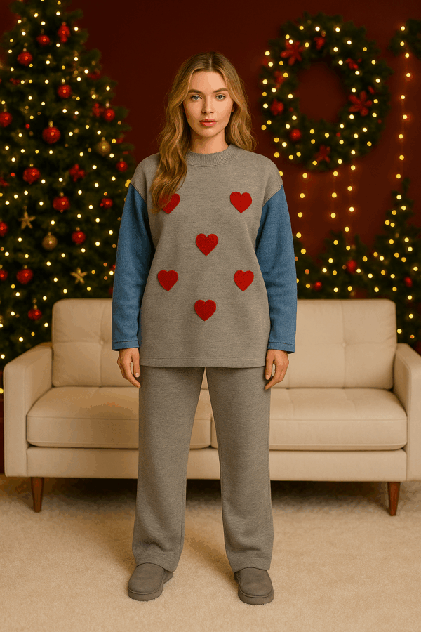 Compleu dama oversize cu maneci denim