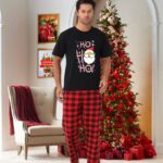 Pijama barbat motive Craciun maneca scurta HO HO HO