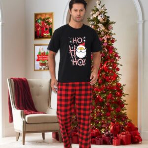 Pijama barbat motive Craciun maneca scurta HO HO HO
