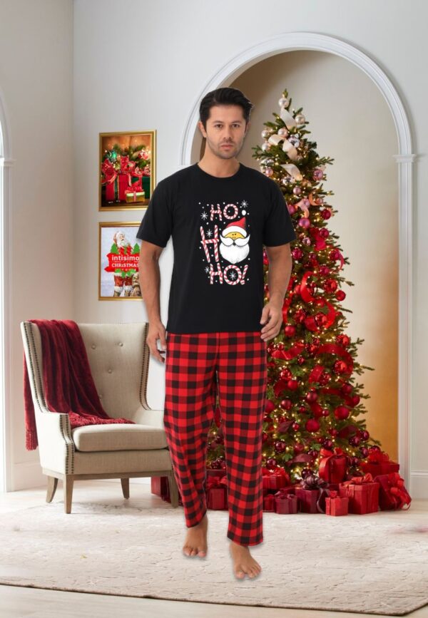 Pijama barbat motive Craciun maneca scurta HO HO HO Pijama barbat motive Craciun maneca scurta HO HO HO