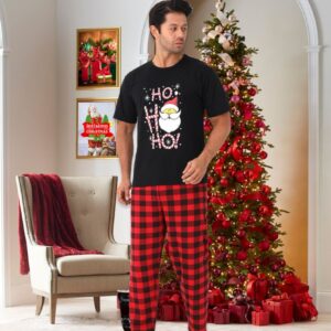 Pijama barbat motive Craciun maneca scurta HO HO HO