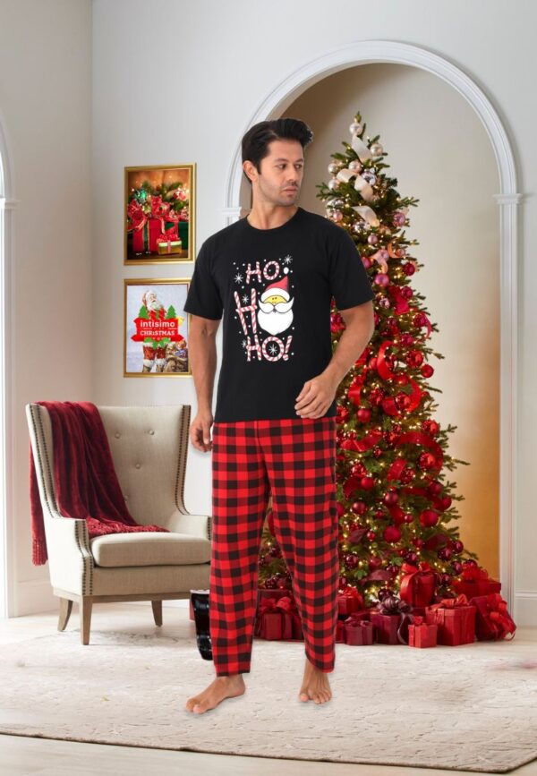 Pijama barbat motive Craciun maneca scurta HO HO HO