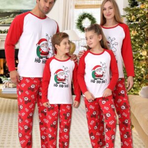 Pijama copii motive Craciun HO HO HO