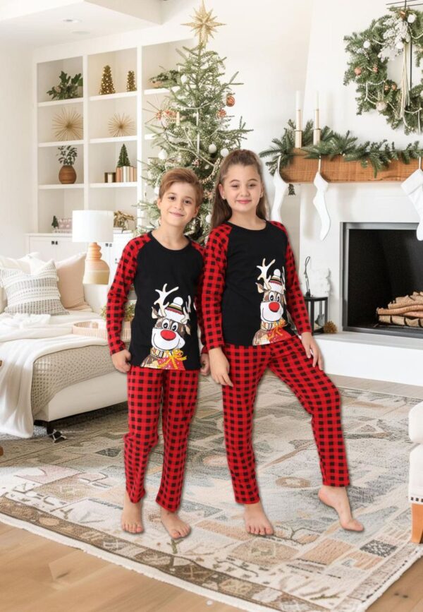 Pijama copii motive Craciun Ren cu clop