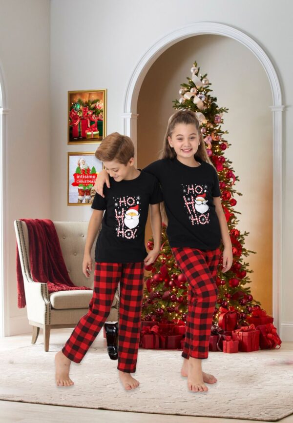 Pijama copii motive Craciun maneca scurta HO HO HO