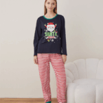 Pijama dama motive Craciun Santa Squad