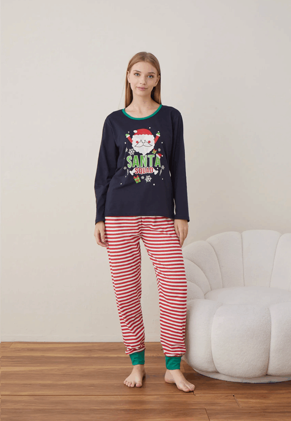 Pijama dama motive Craciun Santa Squad
