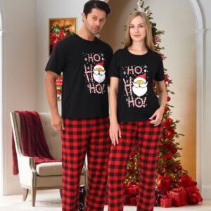 Pijama dama motive Craciun maneca scurta HO HO HO