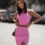 Compleu casual dama Miria roz
