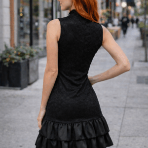 Rochie eleganta cu dantela si volane Deny
