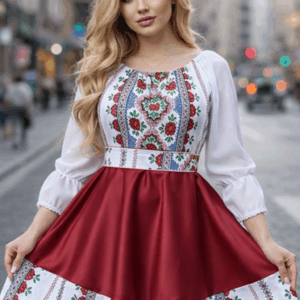 Rochie dama cu motive traditionale