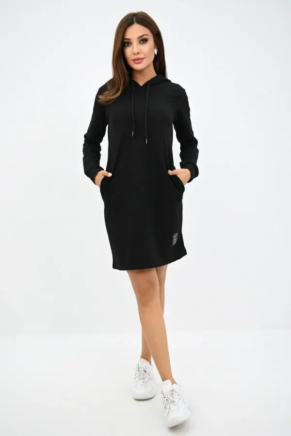 Rochie sport stil hanorac Jenny negru