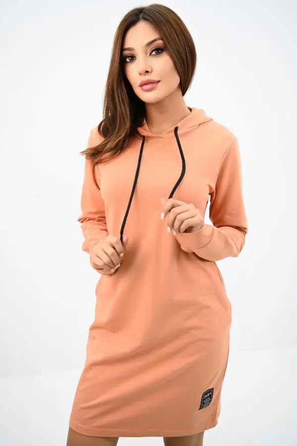 Rochie sport stil hanorac Jenny piersica