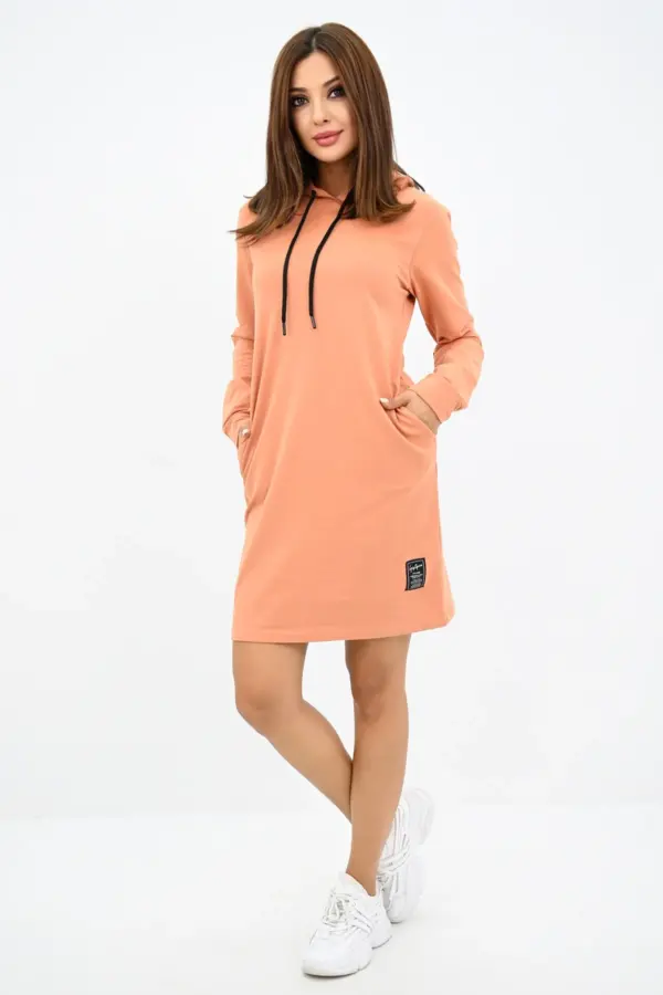Rochie sport stil hanorac Jenny piersica