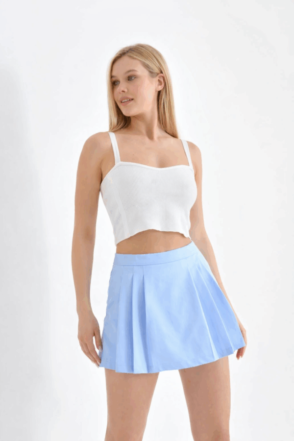 Fusta-pantalon plisee Mera bleu