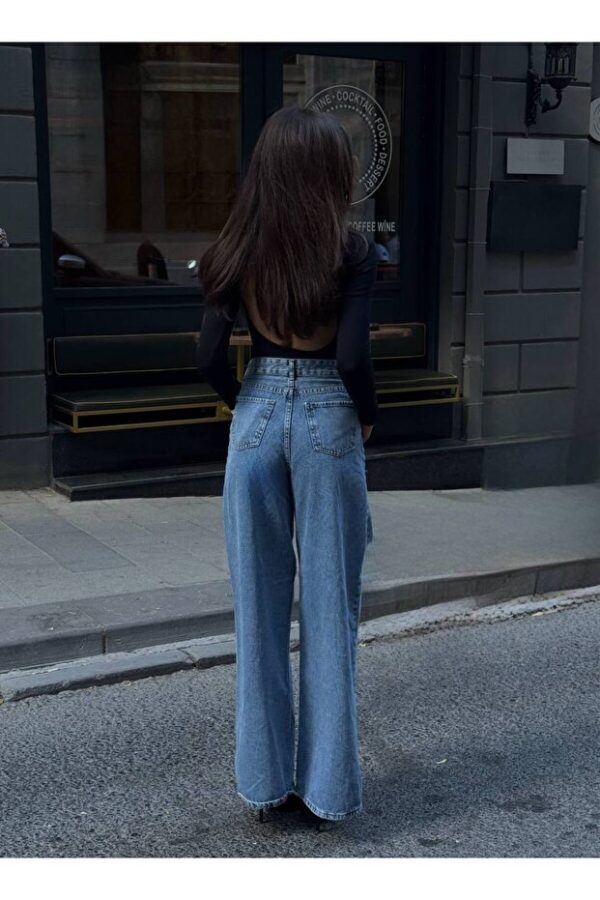 Blugi wide leg cu tulle Sianna