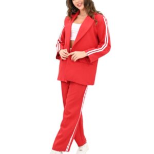 Compleu 2 piese casual cu sacou Hetty rosu