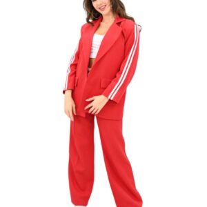 Compleu 2 piese casual cu sacou Hetty rosu