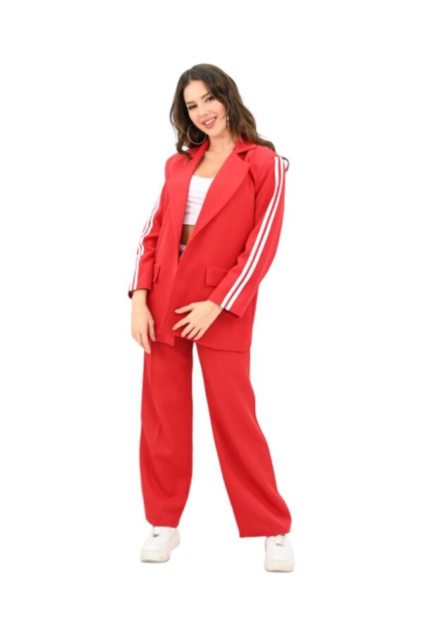 Compleu 2 piese casual cu sacou Hetty rosu