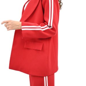 Compleu 2 piese casual cu sacou Hetty rosu