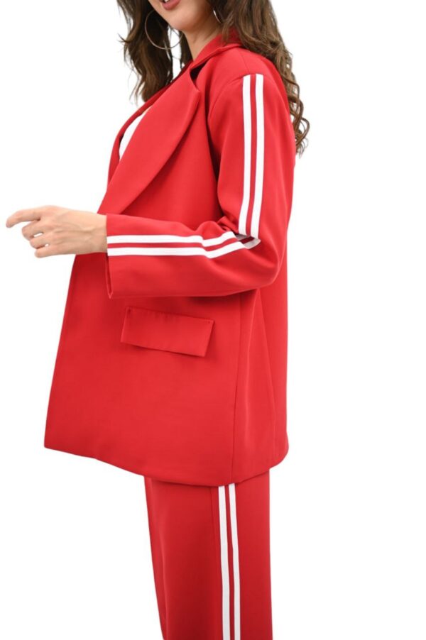 Compleu 2 piese casual cu sacou Hetty rosu