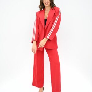 Compleu 2 piese casual cu sacou Hetty rosu