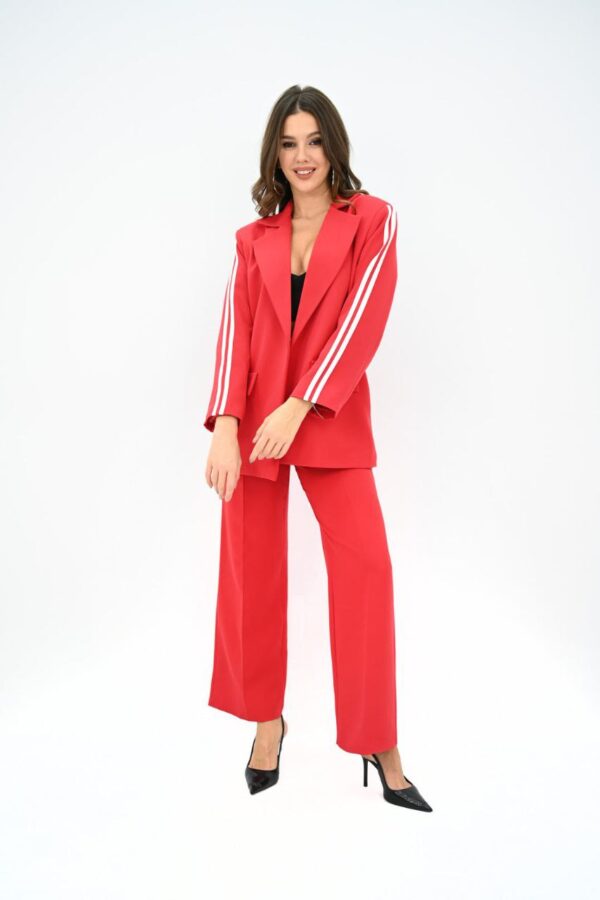 Compleu 2 piese casual cu sacou Hetty rosu