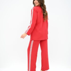 Compleu 2 piese casual cu sacou Hetty rosu