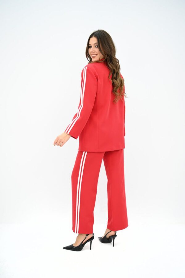 Compleu 2 piese casual cu sacou Hetty rosu