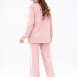 Compleu 2 piese casual cu sacou Hetty roz pudra
