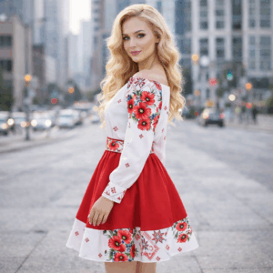 Rochie dama cu motive traditionale Irina