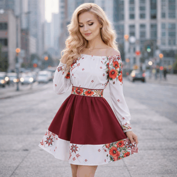 Rochie dama cu motive traditionale Irina