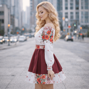 Rochie dama cu motive traditionale Irina