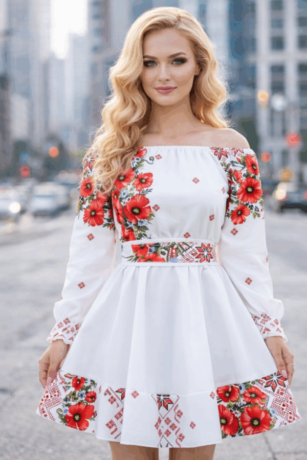 Rochie dama cu motive traditionale Irina