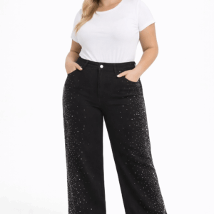 Blugi dama wideleg cu pietricele MeBlack