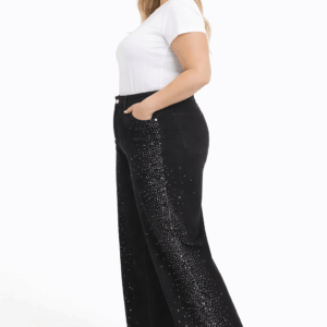 Blugi dama wideleg cu pietricele MeBlack