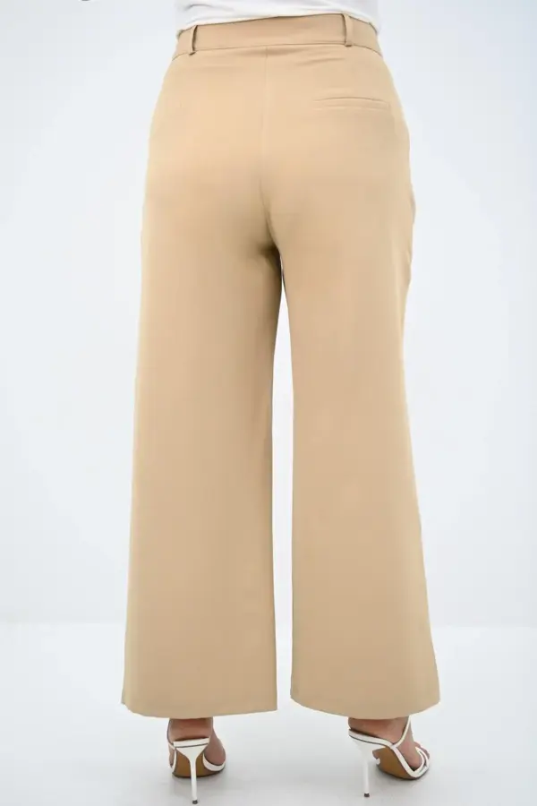 Pantaloni dama jerse Viviana bej
