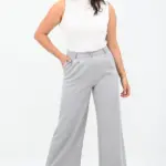 Pantaloni dama jerse Viviana gri