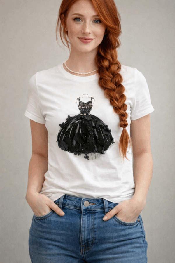 Tricou dama cu aplicatii rochita Umma