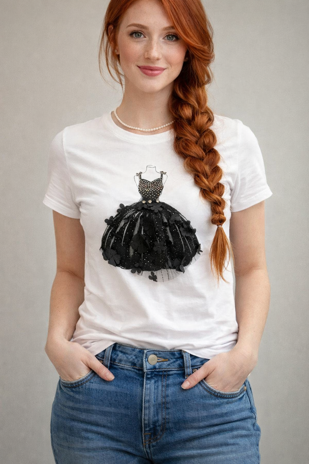 Tricou dama cu aplicatii rochita Umma