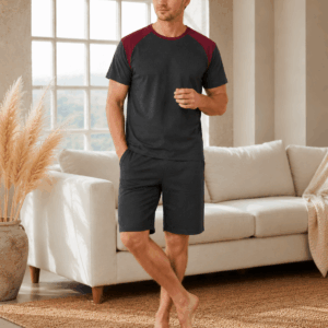 Pijama barbat bumbac gri inchis