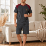 Pijama barbat bumbac gri inchis