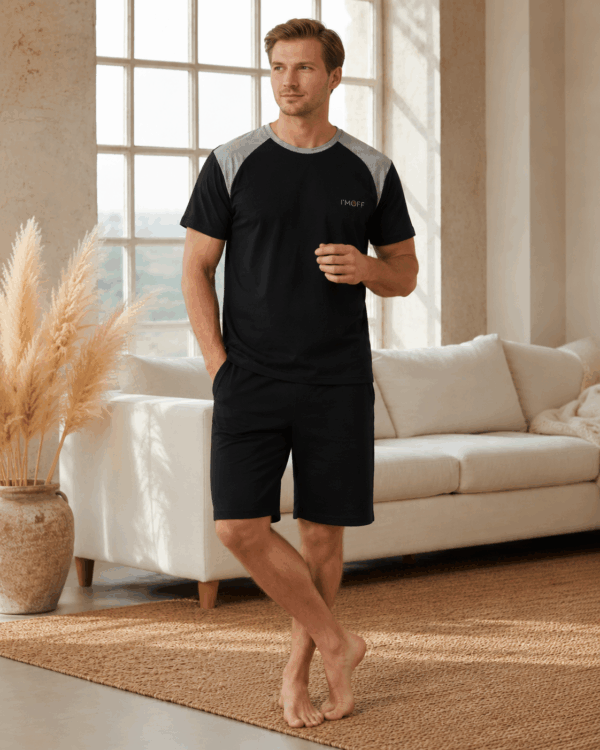 Pijama barbat bumbac negru