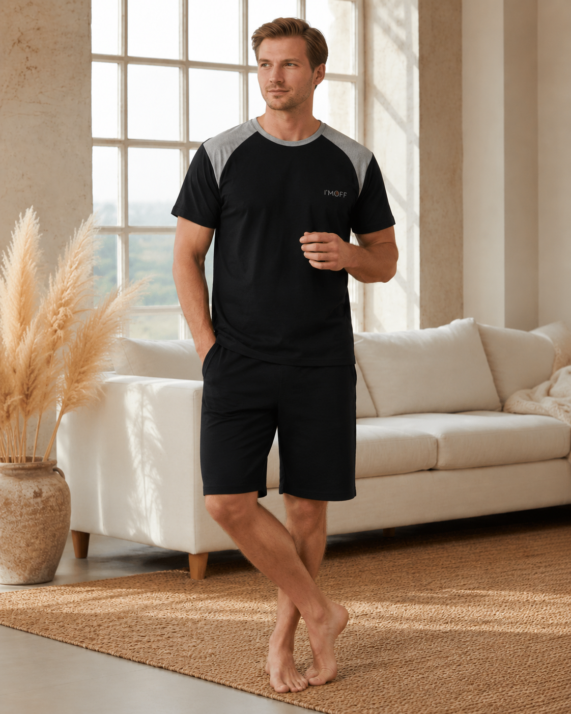 Pijama barbat bumbac negru